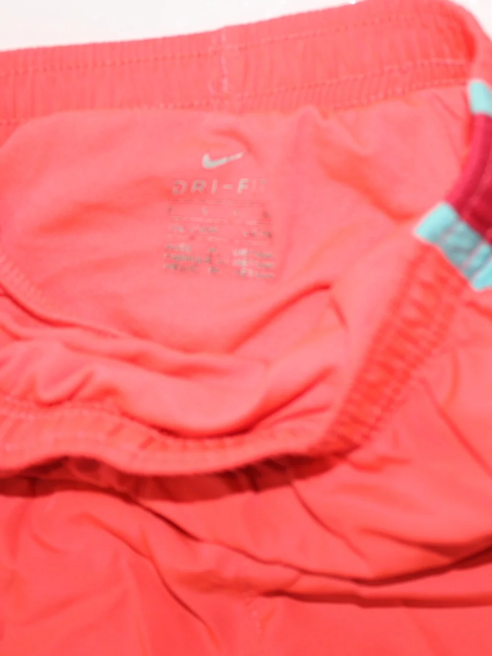 Nike Women's Coral with Aqua Trim Athletic Shorts